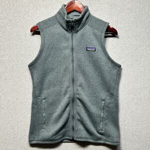 Patagonia Synchilla Womens M Fleece Layering Vest Nickel Gray Full Zip READ